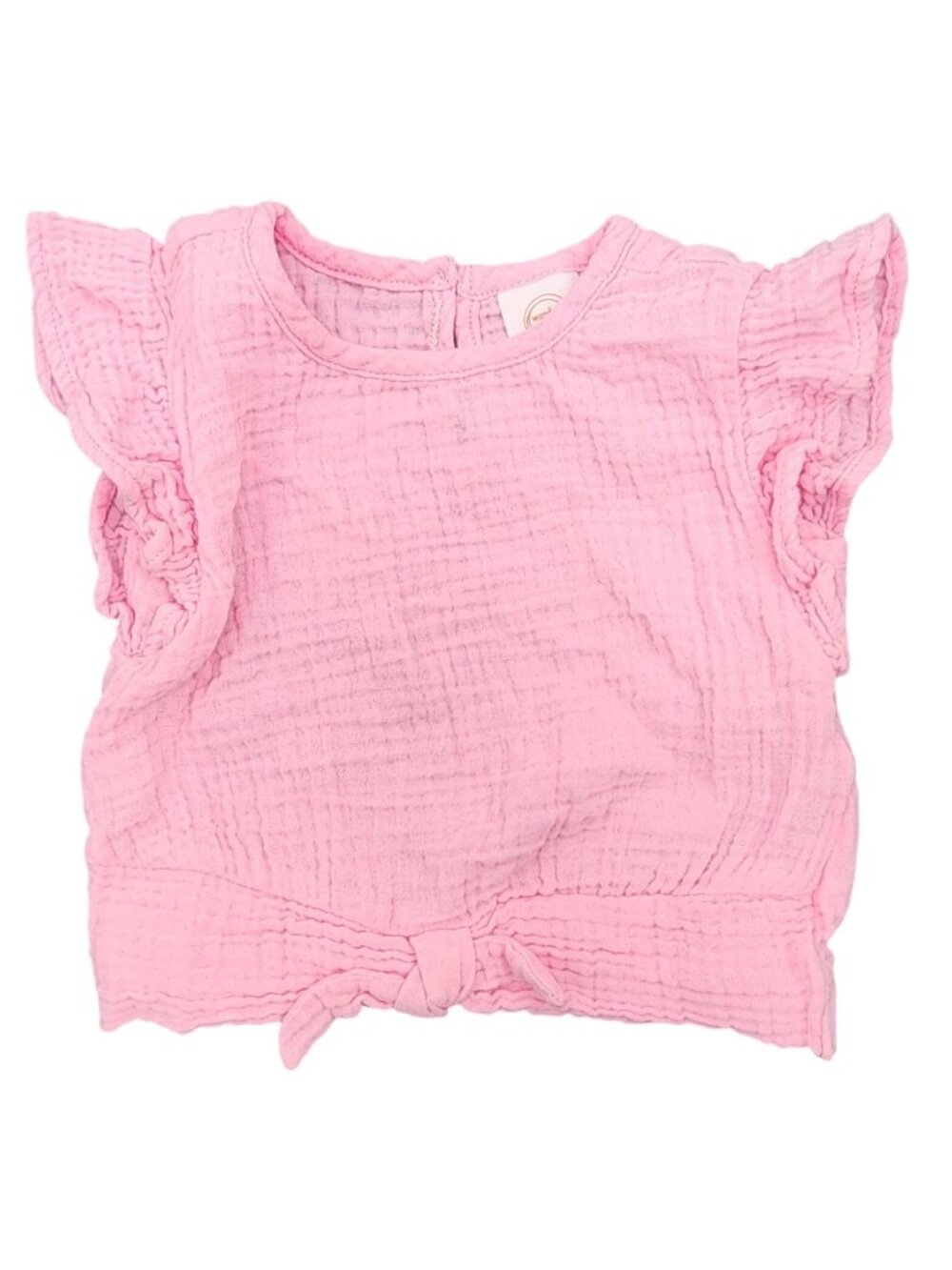 Baby Girl's Wonder Nation Pink Gauze Muslin Blouse Size 12 Months Pink Ruffled